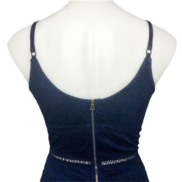 MiaoMiao Navy Lace Overlay Pencil Dress - Size Medium - Picture 7 of 13